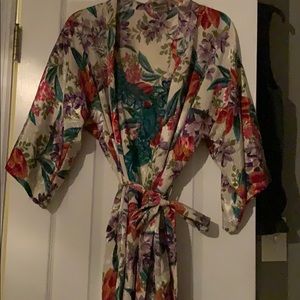 Floral and lace mini gown with matching robe